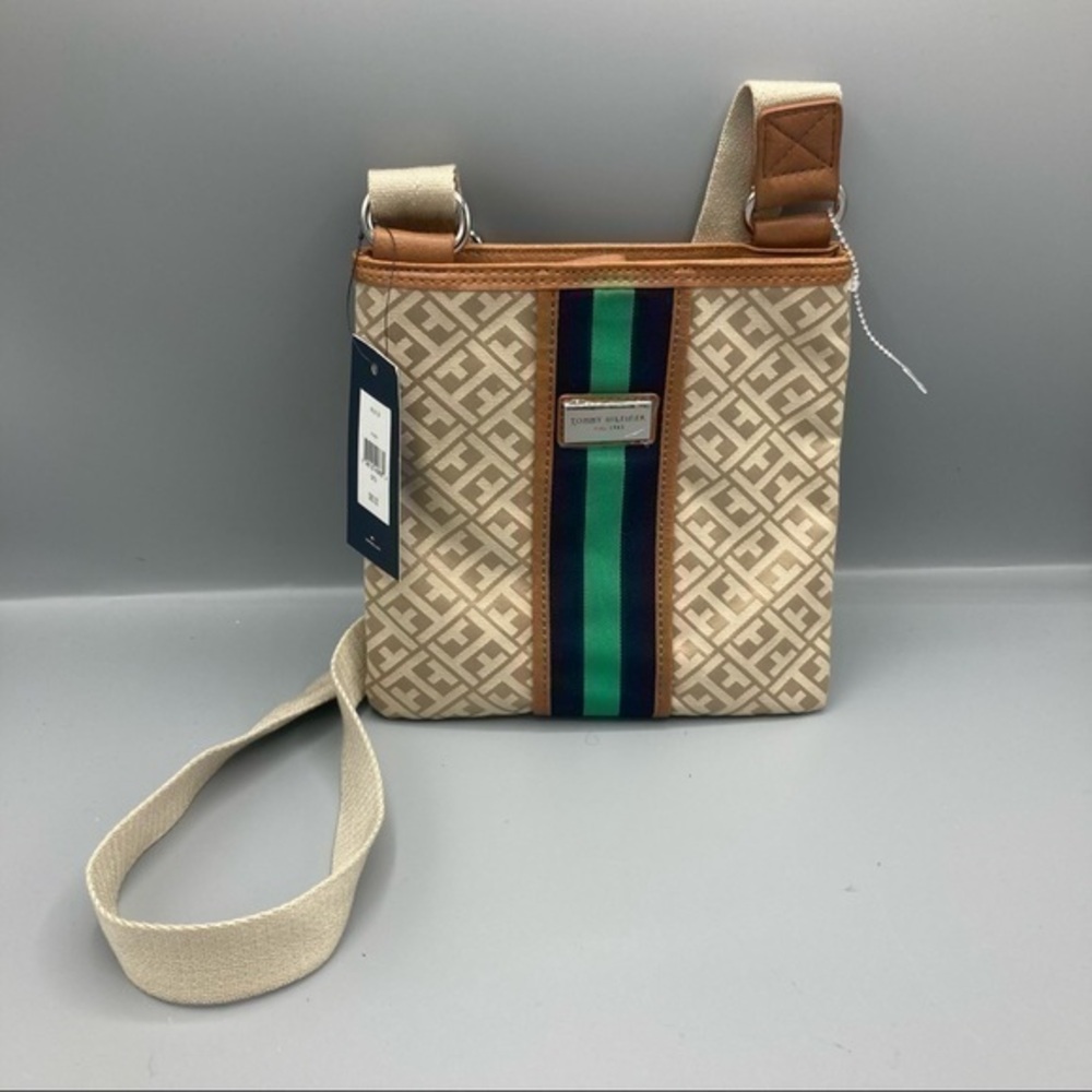 💋NEW NWT Tommy Hilfiger crossbody messenger canvas shoulder bag 💼